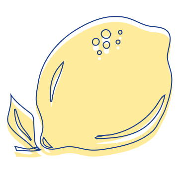 Hand-drawn lemon illustration used in Dolce Vita digital wedding invitation – The Modern Invite.