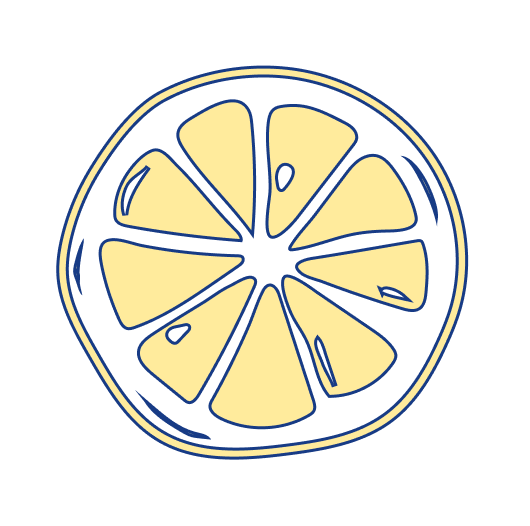 Hand-drawn lemon slice illustration used in Dolce Vita digital wedding invitation – The Modern Invite.